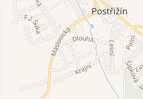 Vinohradská v obci Postřižín - mapa ulice