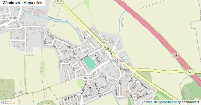 Zámková - mapa ulice