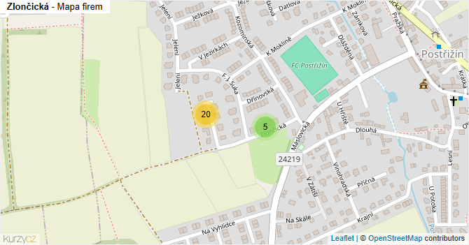 Zlončická - mapa firem