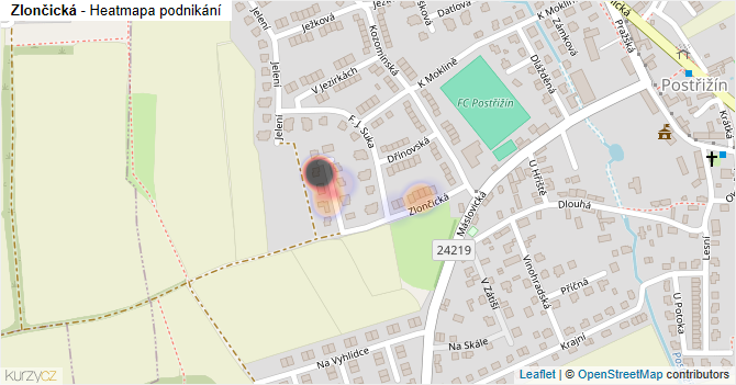Zlončická - mapa podnikání