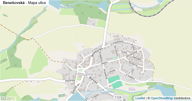 Benešovská - mapa ulice