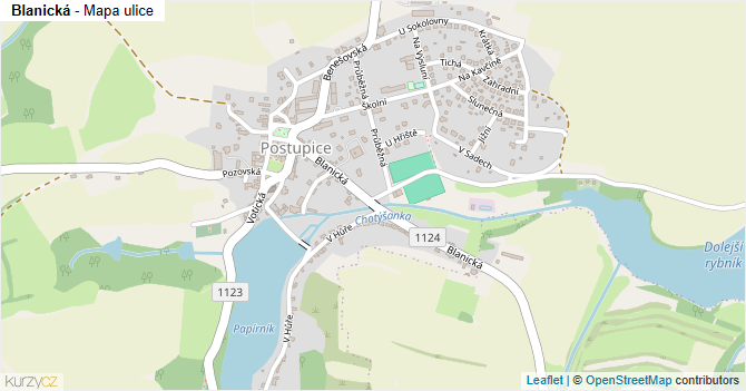 Blanická - mapa ulice
