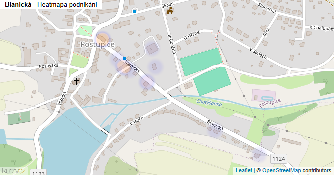 Blanická - mapa podnikání