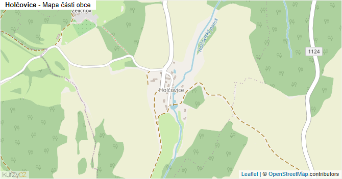 Holčovice - mapa části obce