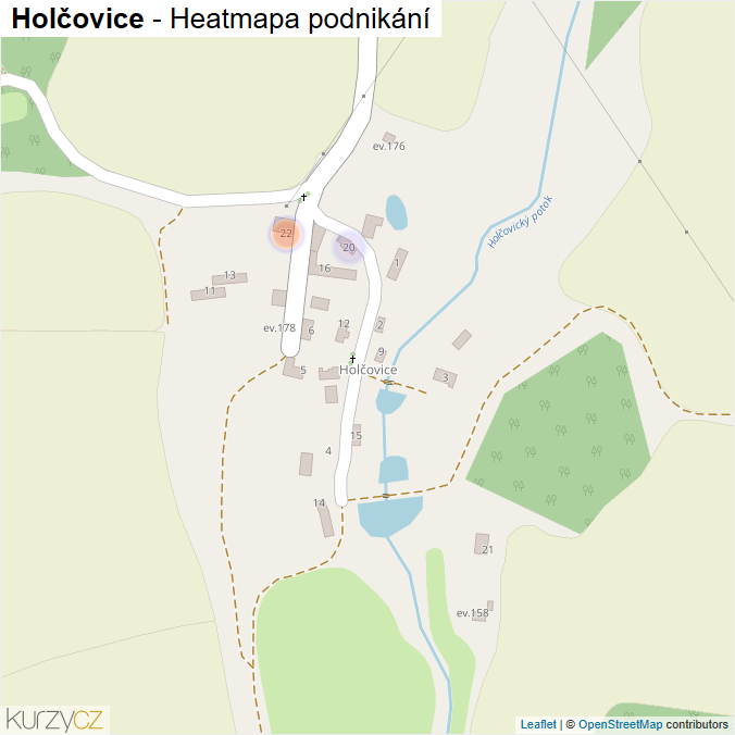 Mapa Holčovice - Firmy v části obce.