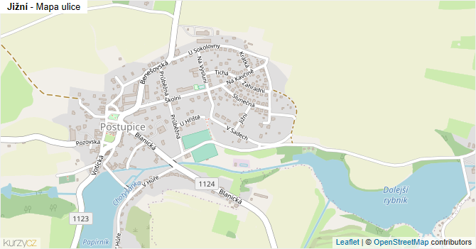 Jižní - mapa ulice