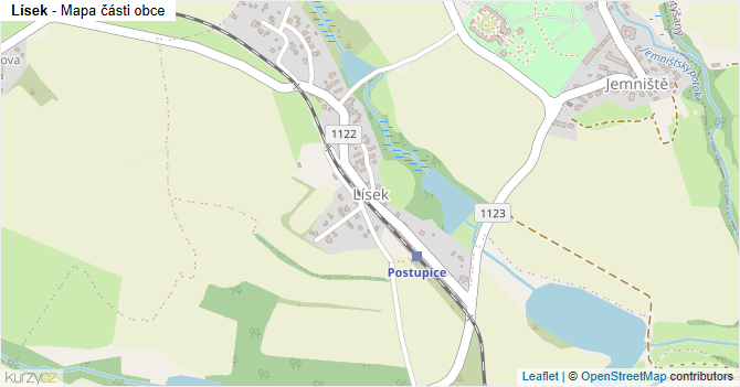 Lísek - mapa části obce