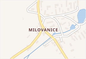 Milovanice v obci Postupice - mapa části obce