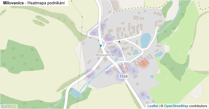 Milovanice - mapa podnikání