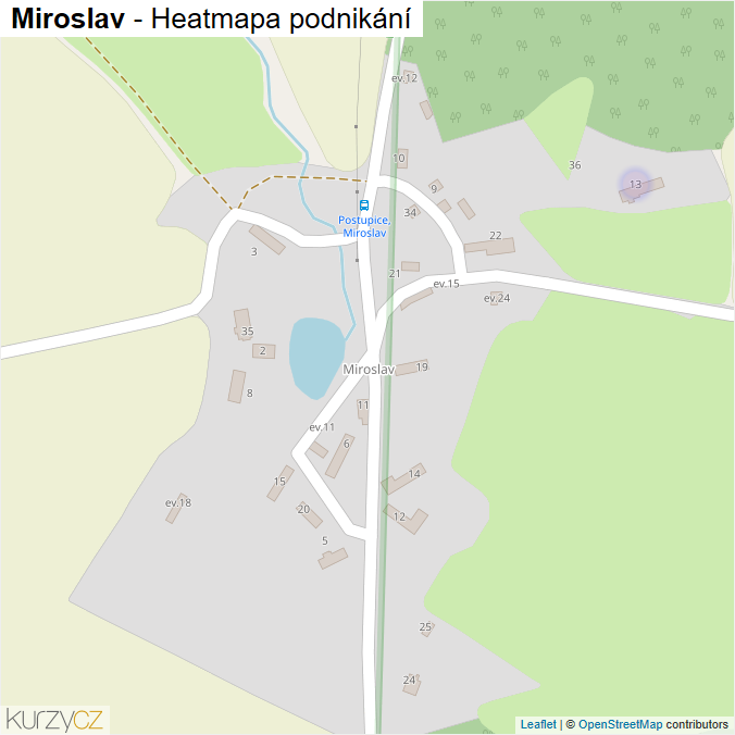 Mapa Miroslav - Firmy v části obce.