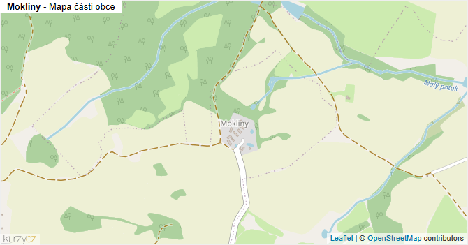 Mokliny - mapa části obce
