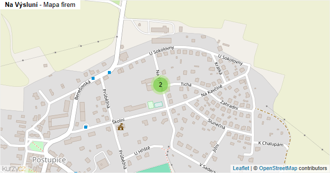 Na Výsluní - mapa firem
