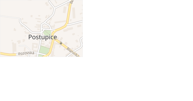 náměstí Jiřího Franka v obci Postupice - mapa ulice