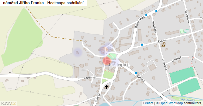náměstí Jiřího Franka - mapa podnikání