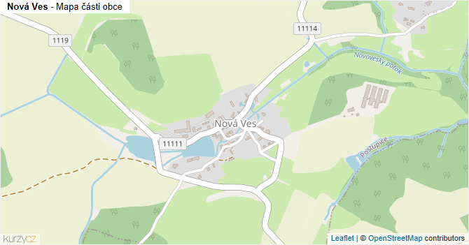 Nová Ves - mapa části obce