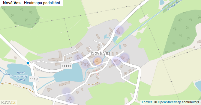 Nová Ves - mapa podnikání