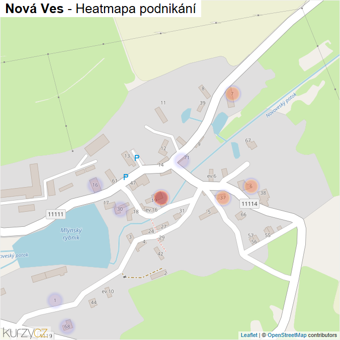 Mapa Nová Ves - Firmy v části obce.