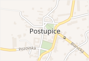 Postupice v obci Postupice - mapa části obce