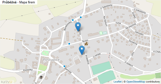 Průběžná - mapa firem