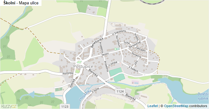Školní - mapa ulice