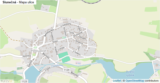 Slunečná - mapa ulice