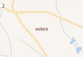 Sušice v obci Postupice - mapa části obce