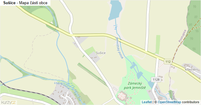 Sušice - mapa části obce