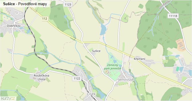 Sušice - záplavové mapy stoleté vody