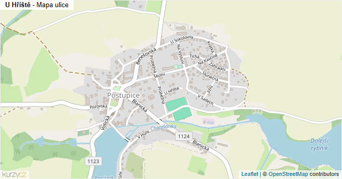 U Hřiště - mapa ulice