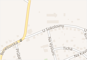 U Sokolovny v obci Postupice - mapa ulice