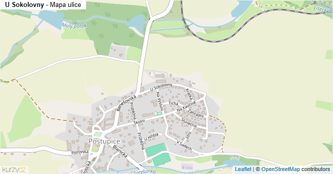 U Sokolovny - mapa ulice