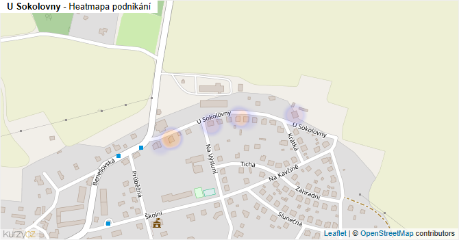 U Sokolovny - mapa podnikání