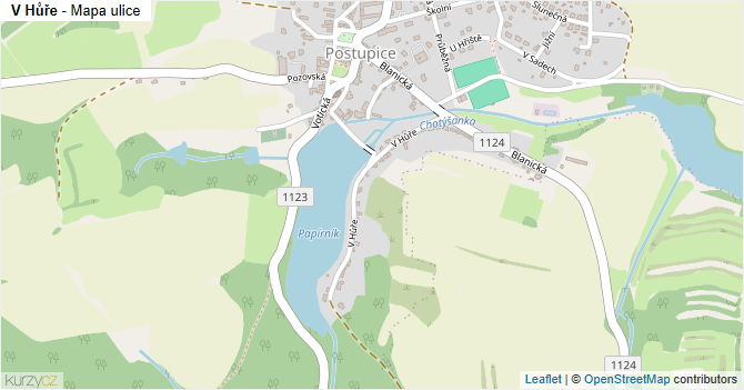 V Hůře - mapa ulice