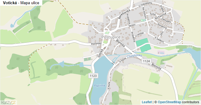 Votická - mapa ulice