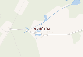 Vrbětín v obci Postupice - mapa části obce