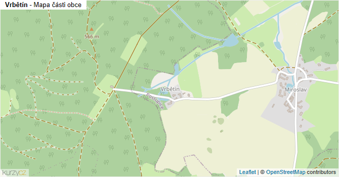 Vrbětín - mapa části obce