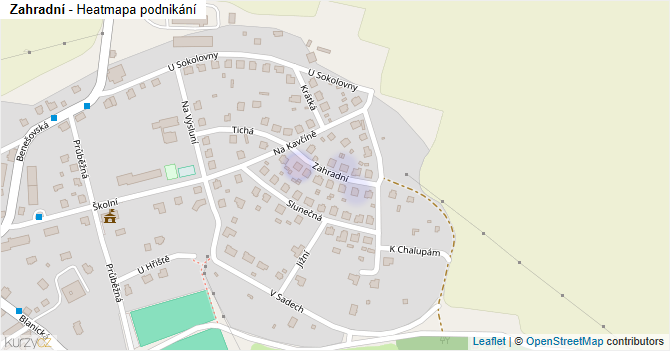 Zahradní - mapa podnikání