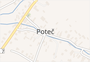 Poteč v obci Poteč - mapa části obce