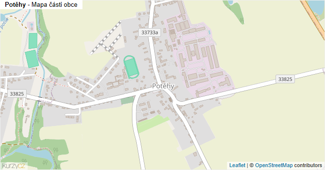 Potěhy - mapa části obce
