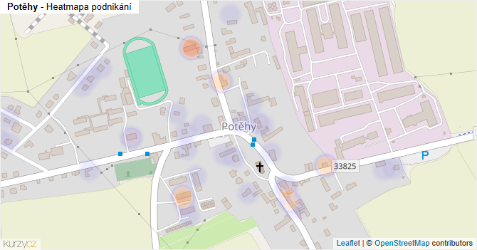 Potěhy - mapa podnikání
