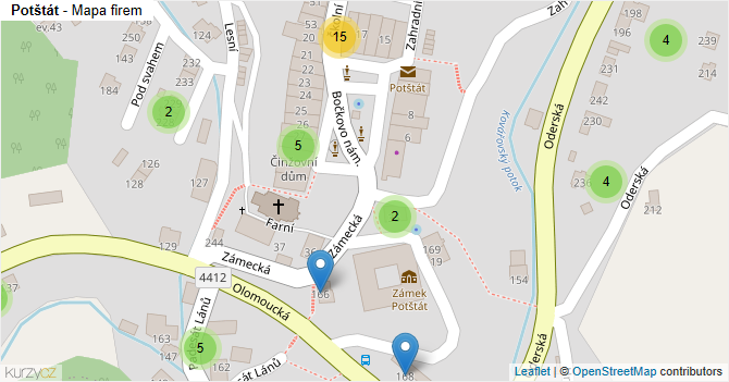 Potštát - mapa firem