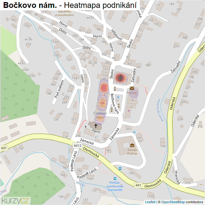 Mapa Bočkovo nám. - Firmy v ulici.