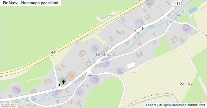 Boškov - mapa podnikání