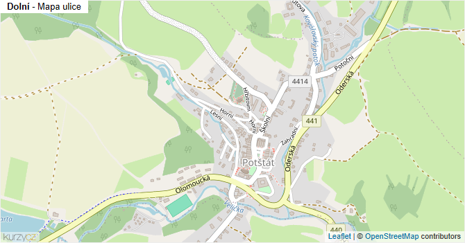 Dolní - mapa ulice