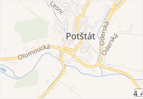 Farní v obci Potštát - mapa ulice