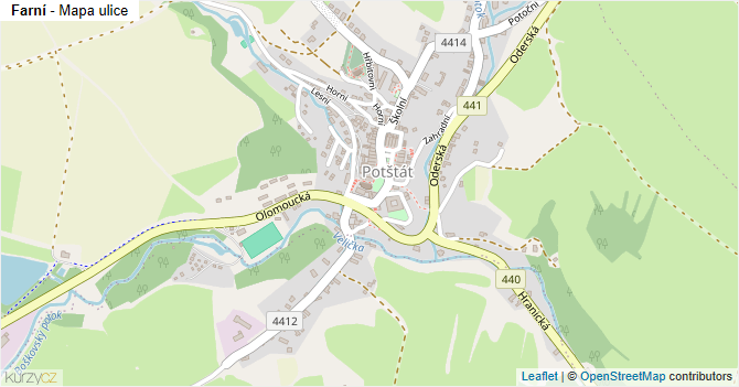 Farní - mapa ulice