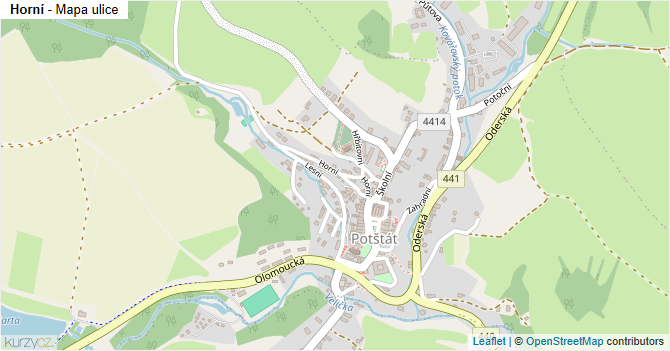 Horní - mapa ulice