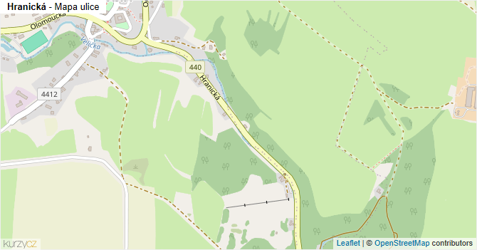Hranická - mapa ulice