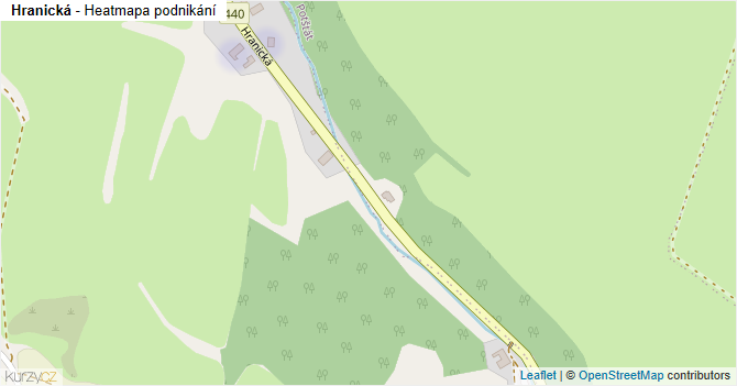 Hranická - mapa podnikání