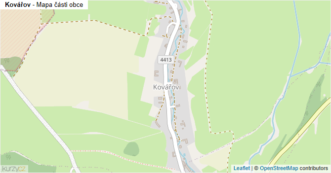 Kovářov - mapa části obce